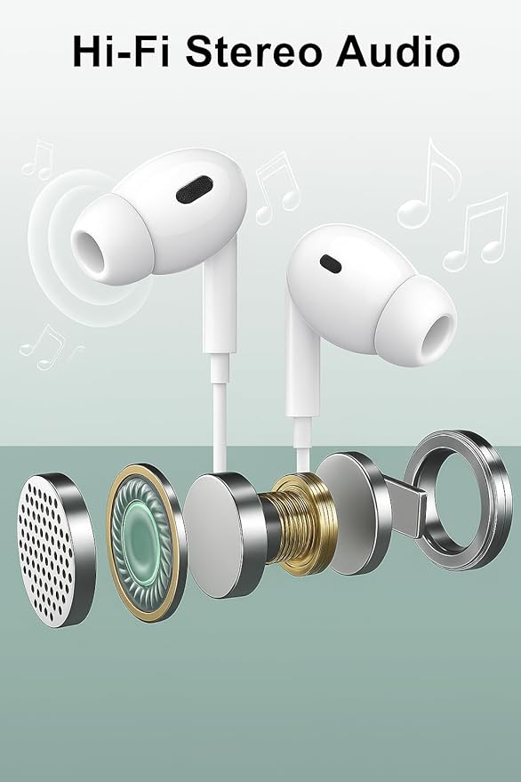 Wired Earbuds with Mic Noise Cancelling